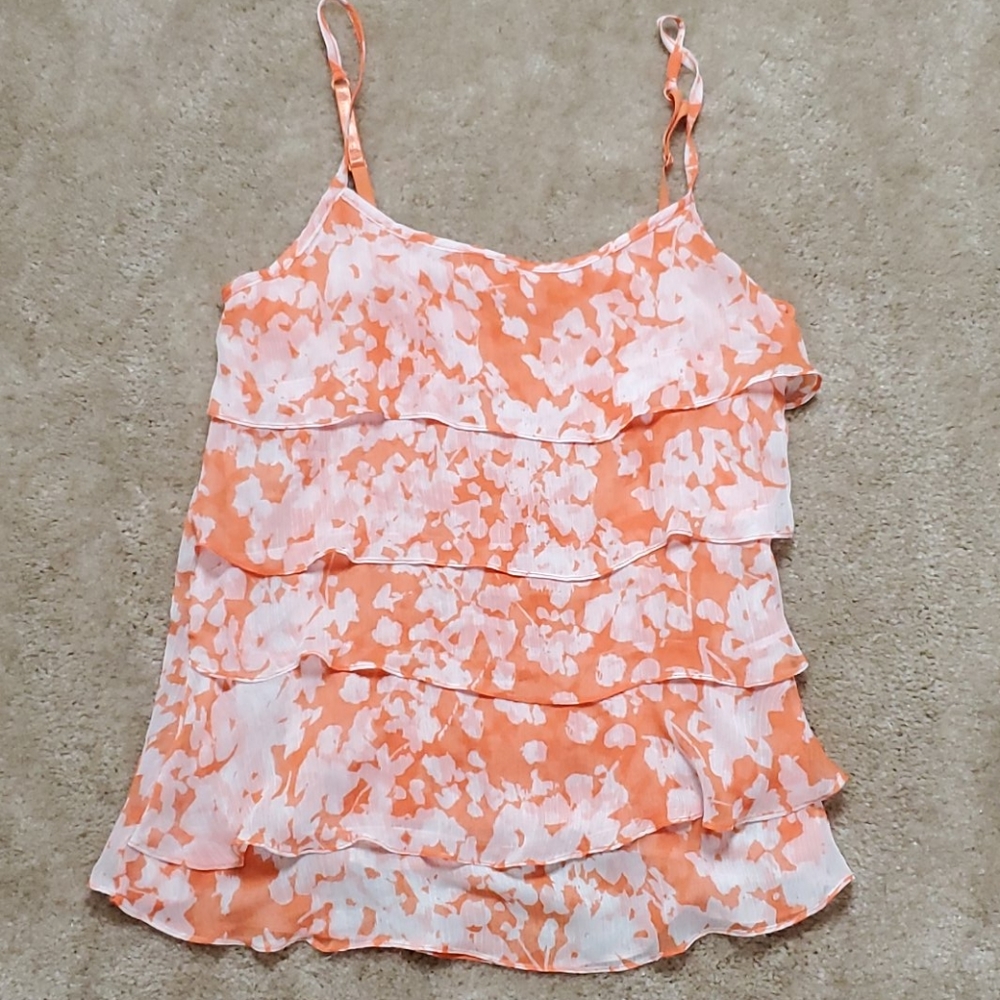 NY & Co. ruffle spaghetti strap top Size M